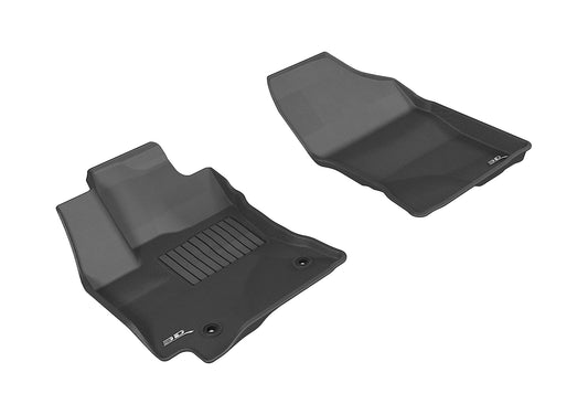 All-Weather Custom-Fit Floor Mats for Toyota Corolla 2014-2019 with Non-Slip Backing - Black - 1st Row