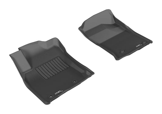All-Weather Custom-Fit Floor Mats for Toyota Prado 150 2012-2016 with Non-Slip Backing - Black - 1st Row