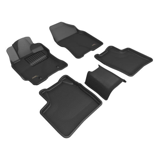 All-Weather Custom-Fit Floor Mats for Toyota Prius 2004-2009 with Non-Slip Backing - Black - 1st Row 2nd Row