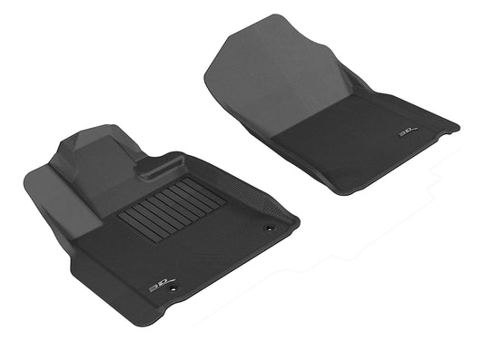 All-Weather Custom-Fit Floor Mats for Toyota Tundra Regular / Double / Crewmax / Sequoia 2012-2021 with Non-Slip Backing - Black - 1st Row