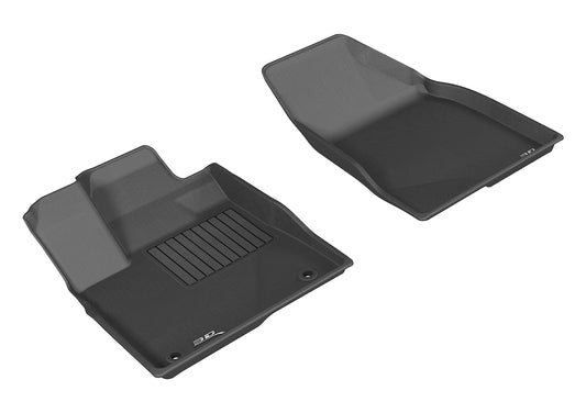 All-Weather Custom-Fit Floor Mats for Toyota Highlander 2014-2019 with Non-Slip Backing - Black - 1st Row