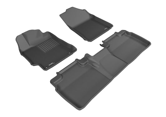 All-Weather Custom-Fit Floor Mats for Toyota Camry/Camry Hybrid 2015-2017 with Non-Slip Backing - Black - 1st Row 2nd Row