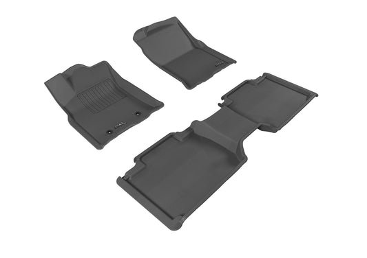 All-Weather Custom-Fit Floor Mats for Toyota Tacoma Access Cab 2016-2017 with Non-Slip Backing - Black - 1st Row 2nd Row