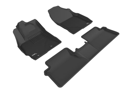 All-Weather Custom-Fit Floor Mats for Toyota Corolla Im 2017-2018 with Non-Slip Backing - Black - 1st Row 2nd Row