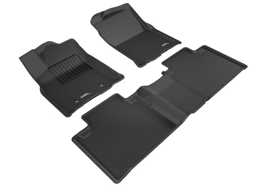 All-Weather Custom-Fit Floor Mats for Toyota Tacoma Access Cab 2016-2023 with Non-Slip Backing - Black - 1st Row 2nd Row