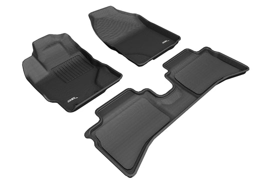 All-Weather Custom-Fit Floor Mats for Toyota Prius C 2016-2019 with Non-Slip Backing - Black - 1st Row 2nd Row