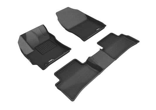 All-Weather Custom-Fit Floor Mats For Toyota Corolla Hatchback 2019-2026 With Non-Slip Backing - Black - 1St Row 2Nd Row