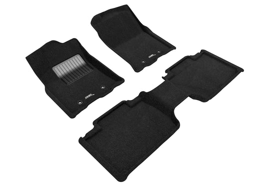 All-Weather Custom-Fit Floor Mats for Toyota Tacoma 2018-2023 with Non-Slip Backing - Black - 1st Row 2nd Row