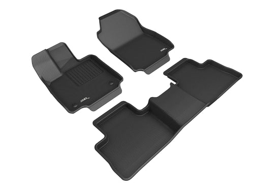 All-Weather Custom-Fit Floor Mats for Toyota Rav4 Hybrid / Venza 2019-2025 with Non-Slip Backing - Black - 1st Row 2nd Row