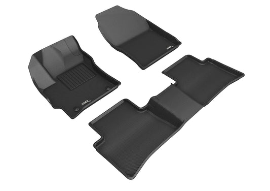 All-Weather Custom-Fit Floor Mats for Toyota Corolla Sedan 2020-2025 with Non-Slip Backing - Black - 1st Row 2nd Row