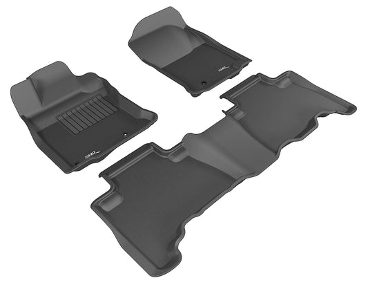 All-Weather Custom-Fit Floor Mats for Toyota 4Runner 2010-2012 with Non-Slip Backing - Black - 1st Row 2nd Row