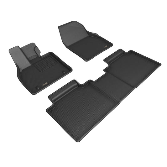 All-Weather Custom-Fit Floor Mats For Toyota Bz4X 2023-2025 With Non-Slip Backing - Black - 1St Row 2Nd Row