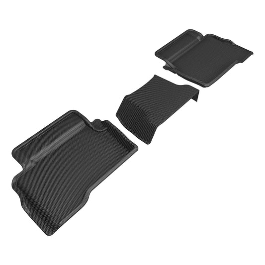 All-Weather Custom-Fit Floor Mats For Toyota Tacoma Gas Double Cab 2024-2026 With Non-Slip Backing - Black - 2Nd Row