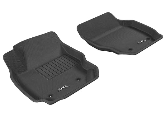 All-Weather Custom-Fit Floor Mats for Volvo S80 2007-2016 with Non-Slip Backing - Black - 1st Row