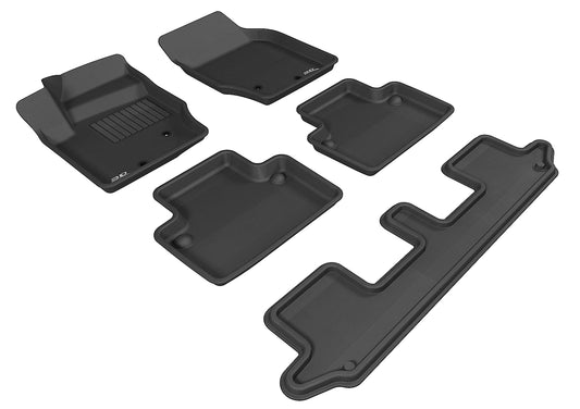 All-Weather Custom-Fit Floor Mats for Volvo Xc90 2003-2014 with Non-Slip Backing - Black - 1st Row 2nd Row 3rd Row