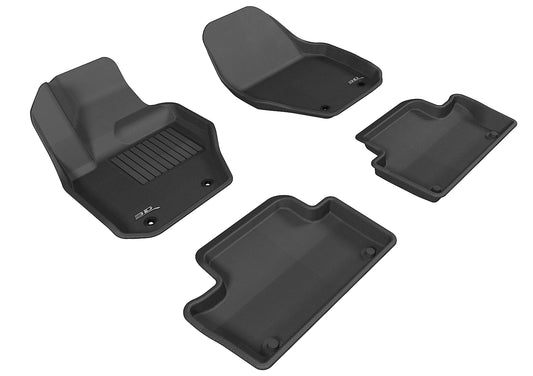 All-Weather Custom-Fit Floor Mats for Volvo Xc60 2010-2017 with Non-Slip Backing - Black - 1st Row 2nd Row