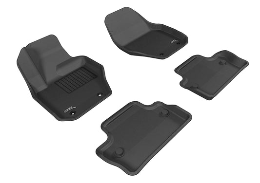 All-Weather Custom-Fit Floor Mats for Volvo S60/ V60 2011-2018 with Non-Slip Backing - Black - 1st Row 2nd Row
