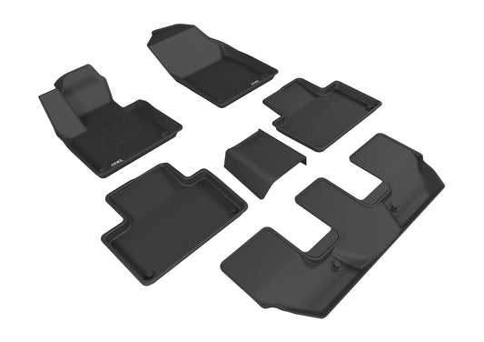All-Weather Custom-Fit Floor Mats for Volvo Xc90 (T5/B5) / Xc90 (T6/B6) 2015-2025 with Non-Slip Backing - Black - 1st Row 2nd Row 3rd Row