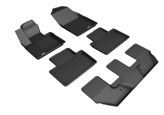 All-Weather Custom-Fit Floor Mats for Volvo Xc90 T8 Twin Engine 2015-2025 with Non-Slip Backing - Black - 1st Row 2nd Row 3rd Row