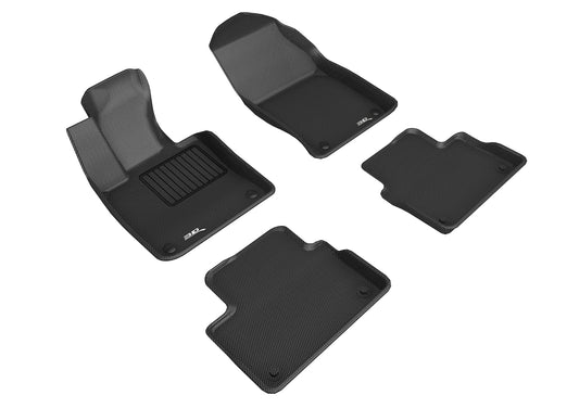 All-Weather Custom-Fit Floor Mats for Volvo S60 / V60 / V60 Cross Country 2019-2025 with Non-Slip Backing - Black - 1st Row 2nd Row