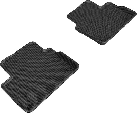 All-Weather Custom-Fit Floor Mats for Volvo S60 / V60 / V60 Cross Country Plug-In Hybrid 2019-2025 with Non-Slip Backing - Black - 2nd Row