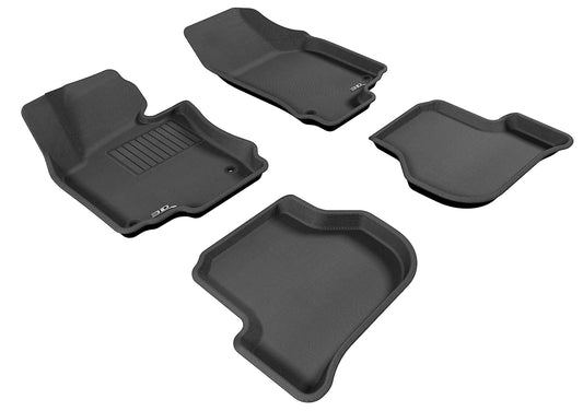 All-Weather Custom-Fit Floor Mats for Volkswagen Jetta 2005-2010 with Non-Slip Backing - Black - 1st Row 2nd Row