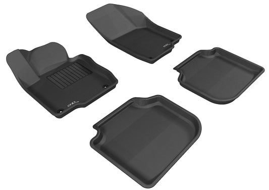All-Weather Custom-Fit Floor Mats for Volkswagen Passat 2012-2019 with Non-Slip Backing - Black - 1st Row 2nd Row