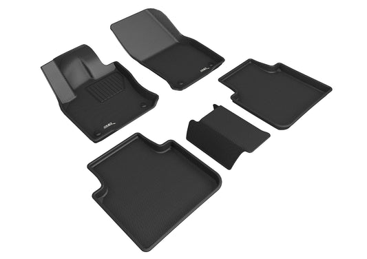 All-Weather Custom-Fit Floor Mats for Volkswagen Tiguan 2018-2024 with Non-Slip Backing - Black - 1st Row 2nd Row