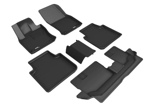 All-Weather Custom-Fit Floor Mats for Volkswagen Tiguan 2018-2024 with Non-Slip Backing - Black - 1st Row 2nd Row 3rd Row