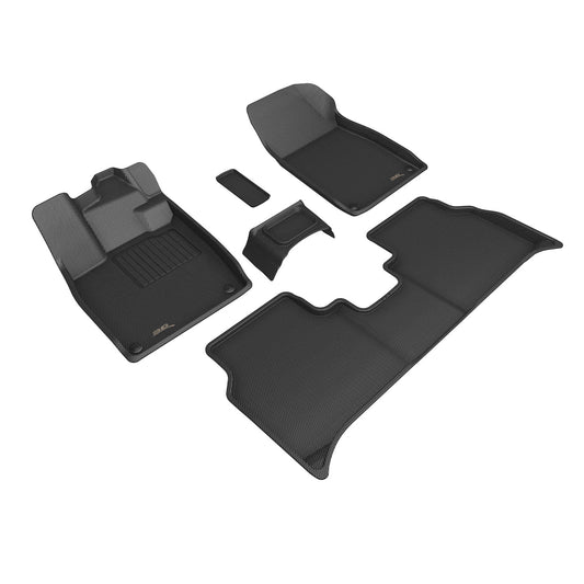 All-Weather Custom-Fit Floor Mats For Volkswagen Id.4 2021-2025 With Non-Slip Backing - Black - 1St Row 2Nd Row