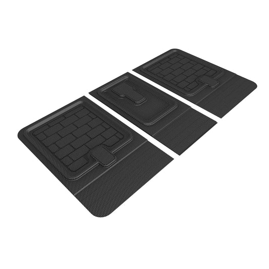 All-Weather Custom-Fit Floor Mats for Tesla Model Y 2020-2026 with Non-Slip Backing - Black - Seatback Protector