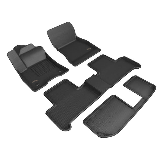 All-Weather Custom-Fit Floor Mats For Mercedes-Benz Eqb (X243) 2022-2025 With Non-Slip Backing - Black - 1St Row 2Nd Row 3Rd Row
