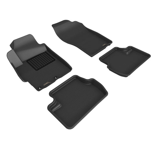 All-Weather Custom-Fit Floor Mats for Mitsubishi Lancer Evolution X 2008-2017 with Non-Slip Backing - Black - 1st Row 2nd Row