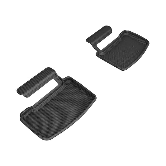 All-Weather Custom-Fit Floor Mats For Porsche Taycan (9J1) 2020-2026 With Non-Slip Backing - Black - 2Nd Row