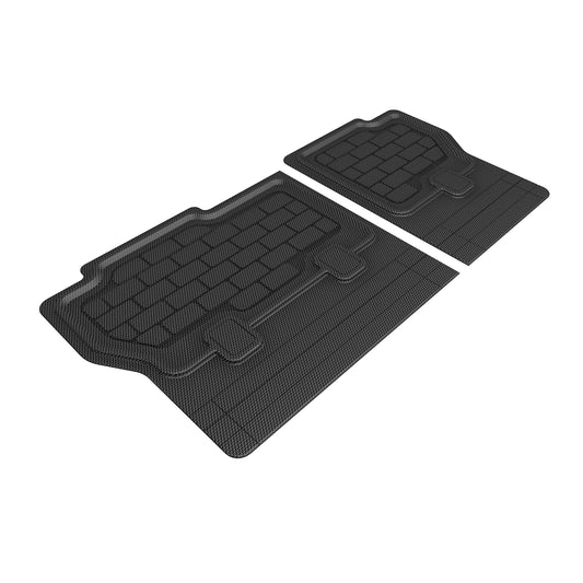 All-Weather Custom-Fit Floor Mats for Jeep Cherokee 2014-2018 with Non-Slip Backing - Black - Seatback Protector