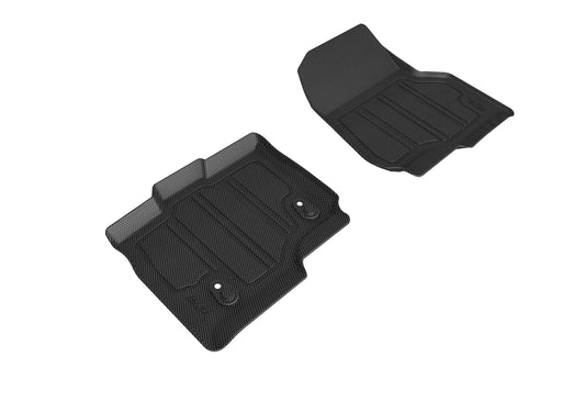 All-Weather Custom-Fit Floor Mats for Ford F-150 Supercrew 2015-2024 with Non-Slip Backing - Black - 1st Row