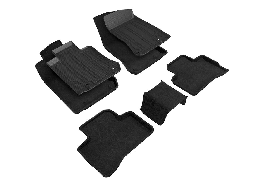 All-Weather Custom-Fit Floor Mats for Mercedes-Benz Glc-Class (X205) 2016-2022 with Non-Slip Backing - Black - 1st Row 2nd Row