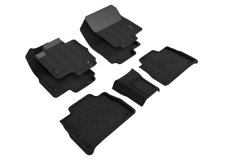 All-Weather Custom-Fit Floor Mats for Mercedes-Benz Gle-Class 2020-2024 with Non-Slip Backing - Black - 1st Row 2nd Row
