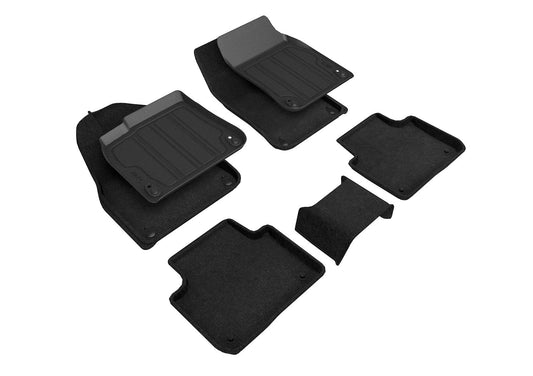 All-Weather Custom-Fit Floor Mats for Porsche Cayenne / Cayenne Coupe 2019-2025 with Non-Slip Backing - Black - 1st Row 2nd Row