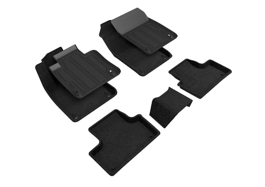 All-Weather Custom-Fit Floor Mats for Volvo Xc60 T5 / Xc60 T6 2018-2024 with Non-Slip Backing - Black - 1st Row 2nd Row