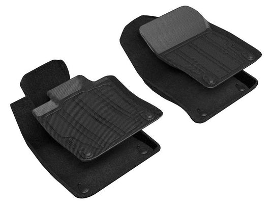 All-Weather Custom-Fit Floor Mats for Volvo S60/ V60/ V60 Cross Country 2019-2025 with Non-Slip Backing - Black - 1st Row