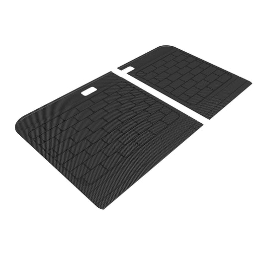 All-Weather Custom-Fit Floor Mats for Tesla Model 3 2021-2025 with Non-Slip Backing - Black - Seatback Protector