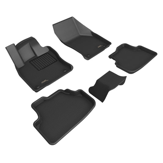 All-Weather Custom-Fit Floor Mats for Volkswagen Golf Gti/Golf R 2021-2024 with Non-Slip Backing - Black - 1st Row 2nd Row