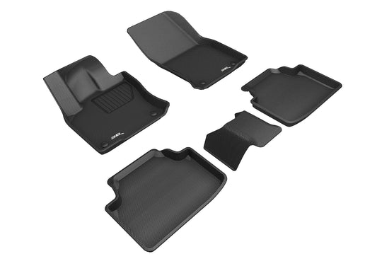 All-Weather Custom-Fit Floor Mats for Volkswagen Taos 2022-2024 with Non-Slip Backing - Black - 1st Row 2nd Row