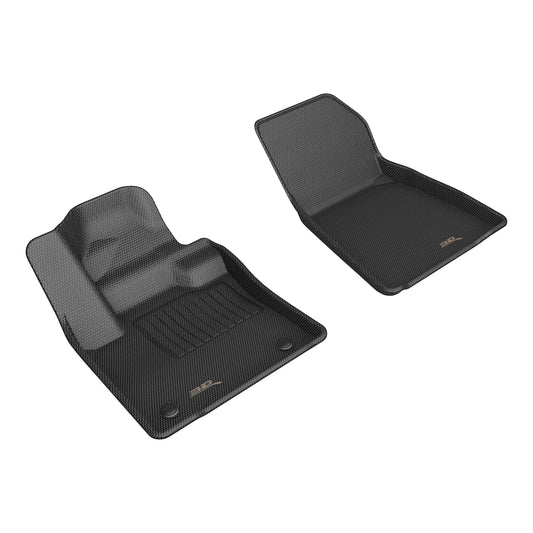 All-Weather Custom-Fit Floor Mats for Volvo C40 Recharge / Ec40 2022-2025 with Non-Slip Backing - Black - 1st Row