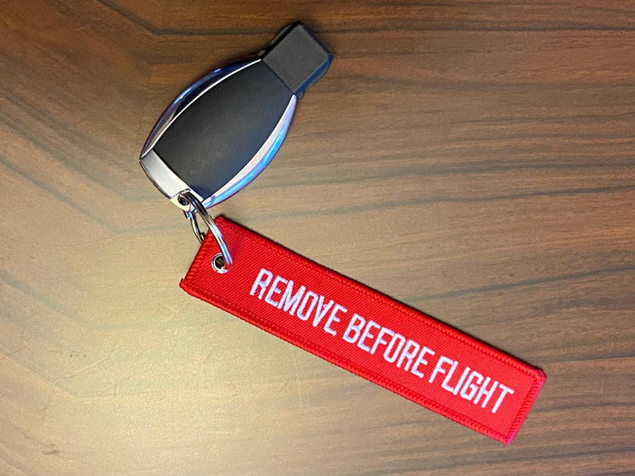 Remove Before Flight Key Embroidered Ring